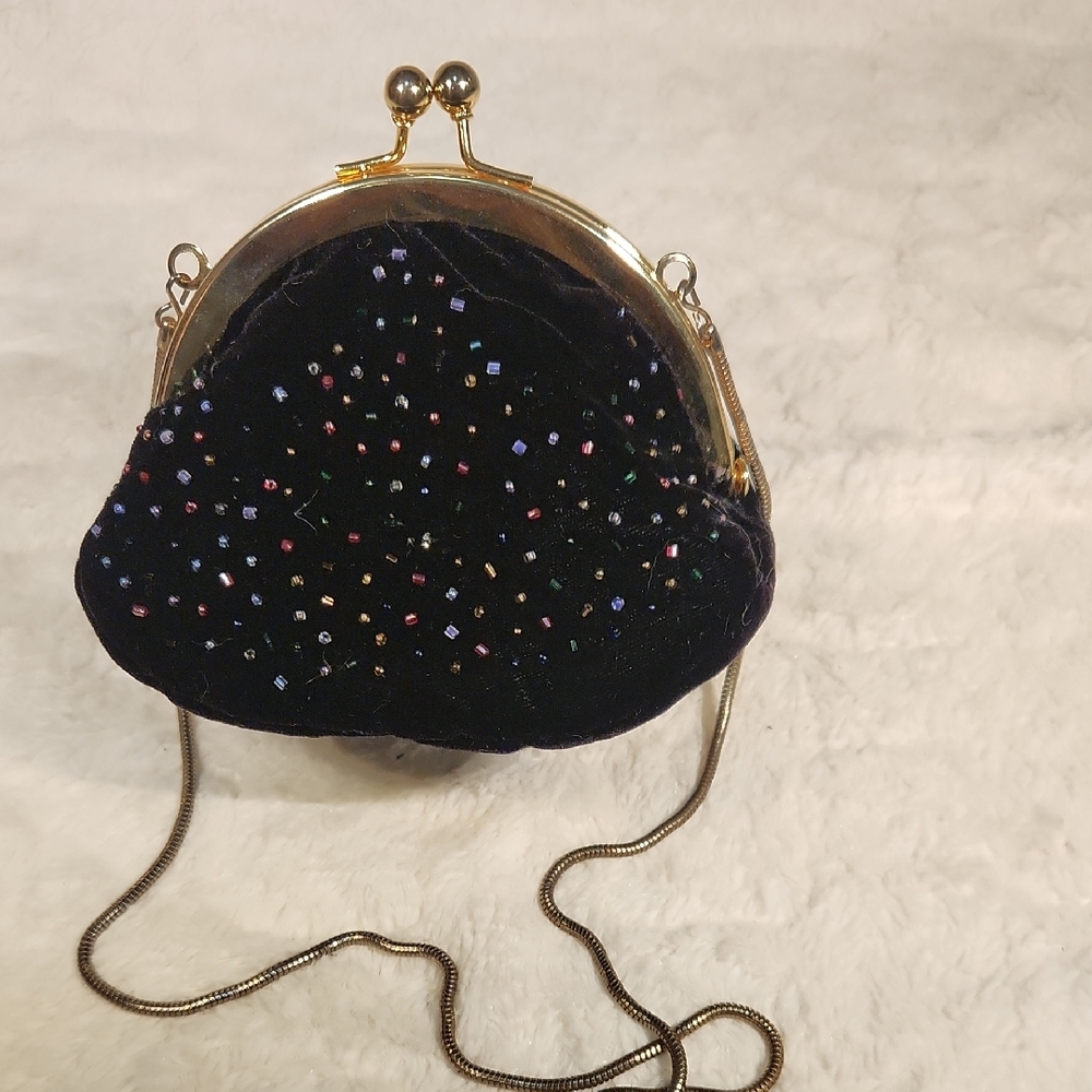 Elegant Black Velvet Evening Bag